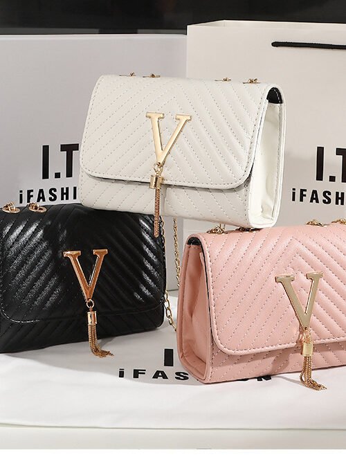 Luxury V Design Quilted Chain Shoulder Bag