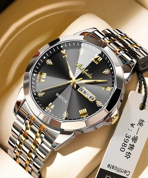 Men's Diamond Mirror Luminous DC Watch